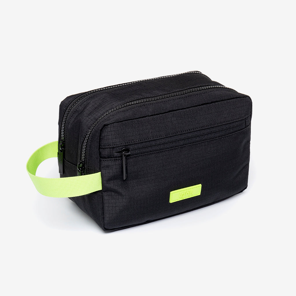 Kei Double Washbag Black Lime - Lefrik