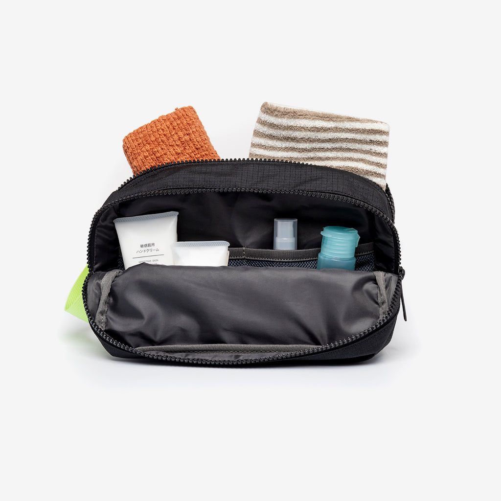 Kei Double Washbag Black Lime - Lefrik
