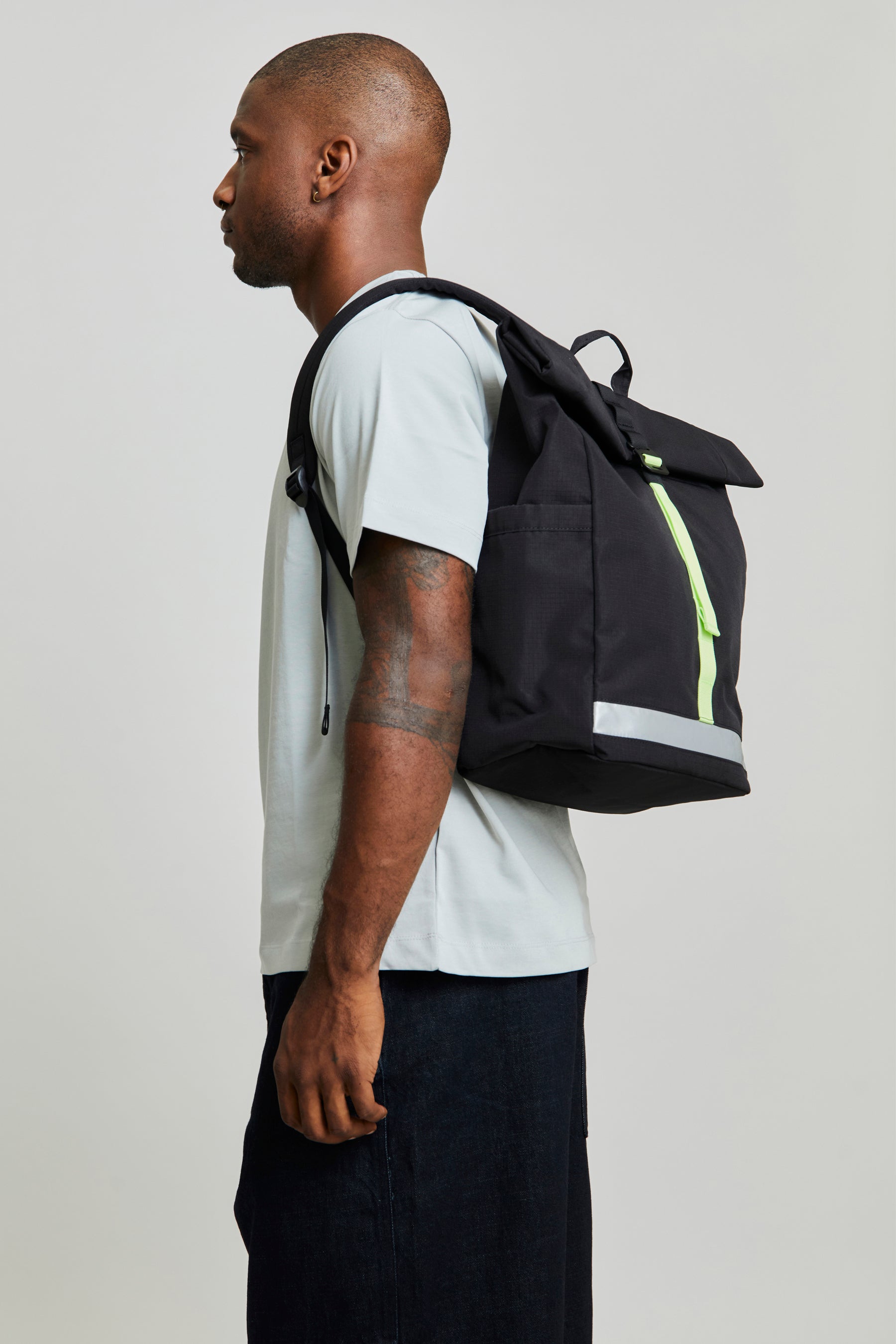 Lars Roll Backpack Black Lime - Lefrik
