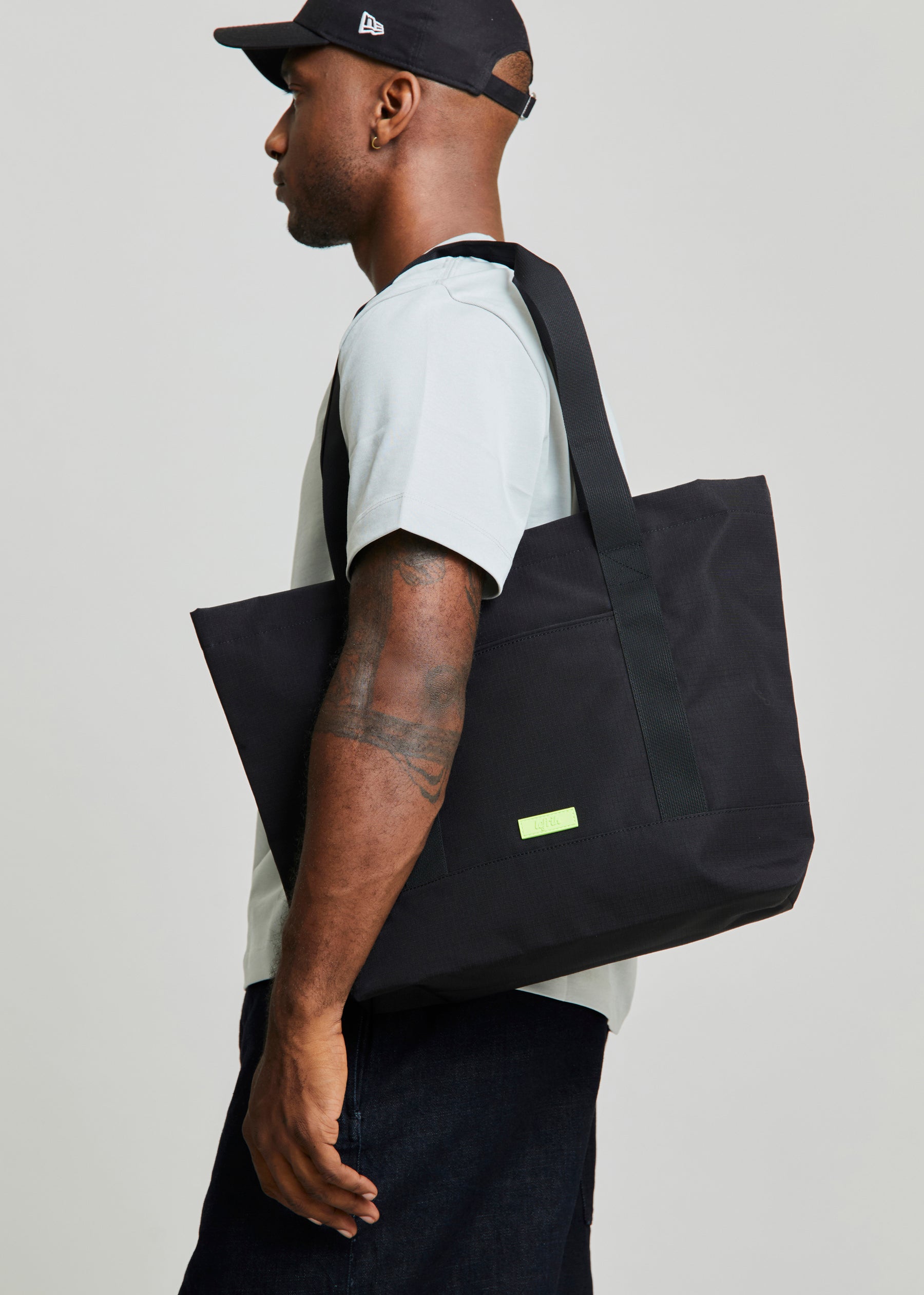 Strata Tote Bag Black Lime - Lefrik