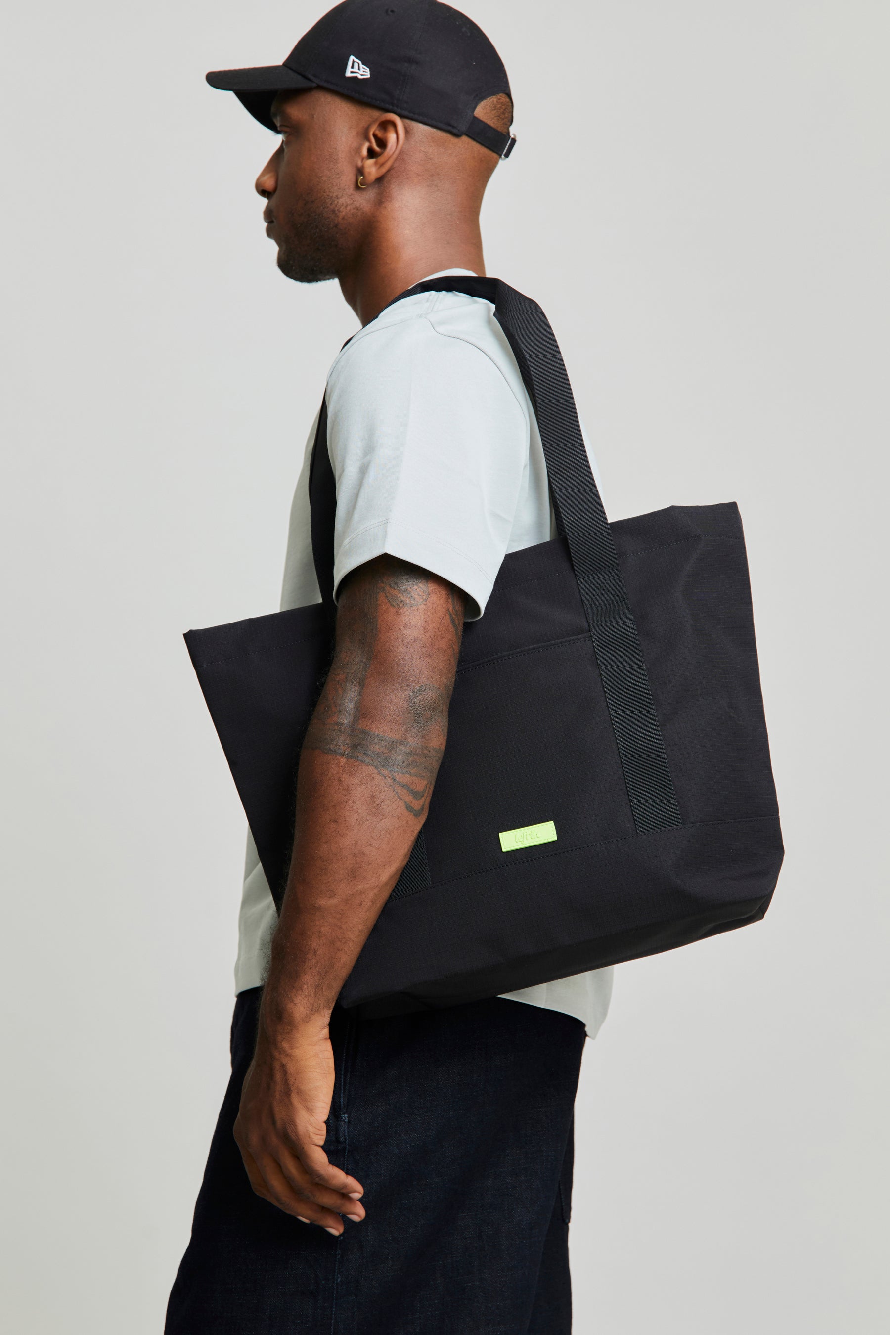 Strata Tote Bag Black Lime - Lefrik