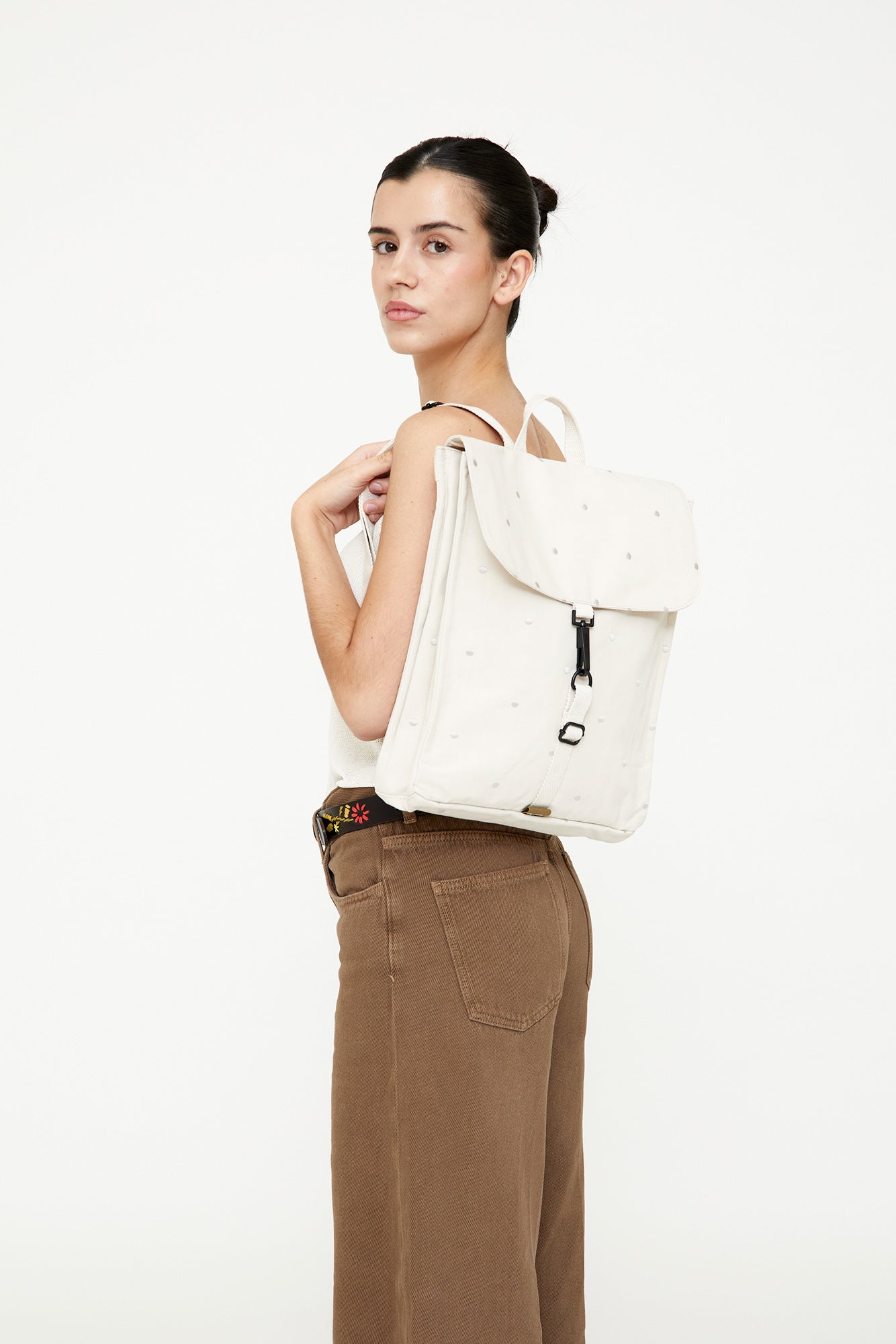 Handy Mini Backpack Ecru Dots - Lefrik