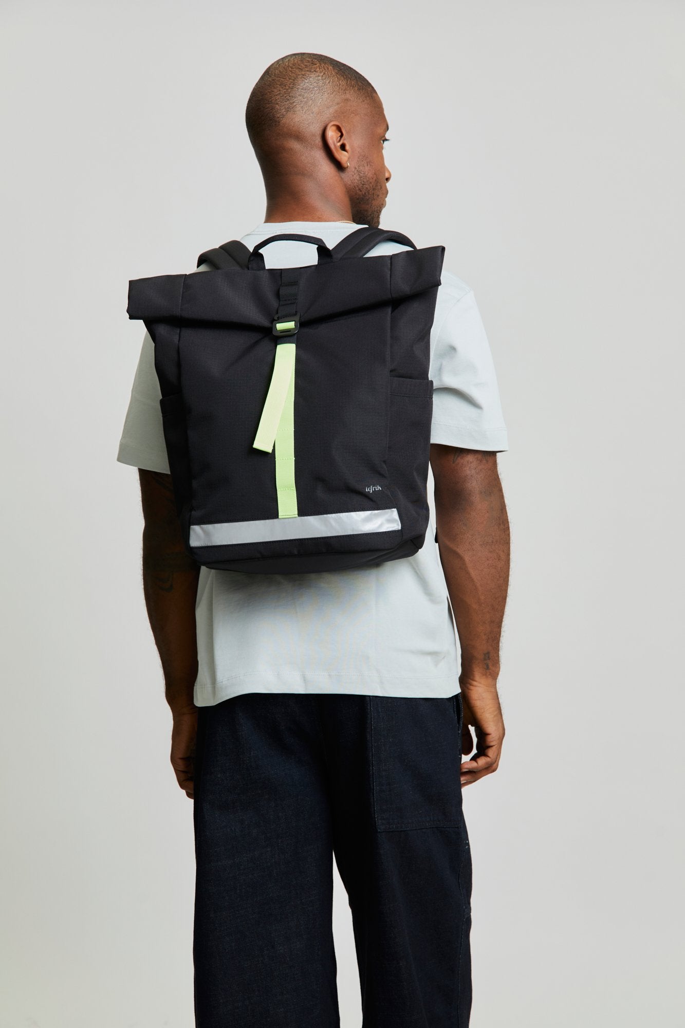 Pack Lars Roll Backpack Black Lime - Lefrik