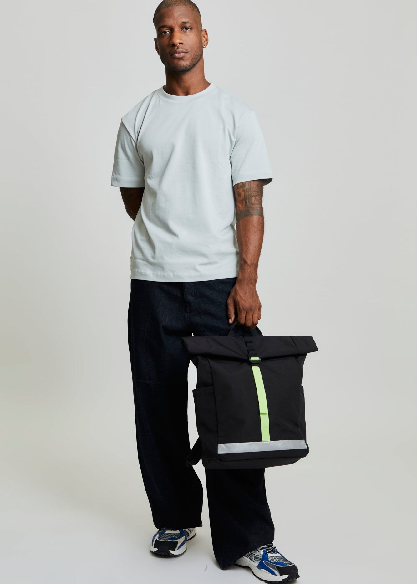 Pack Lars Roll Backpack Black Lime - Lefrik